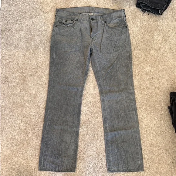 True Religion Straight Flap Grey Jeans - Picture 2 of 5